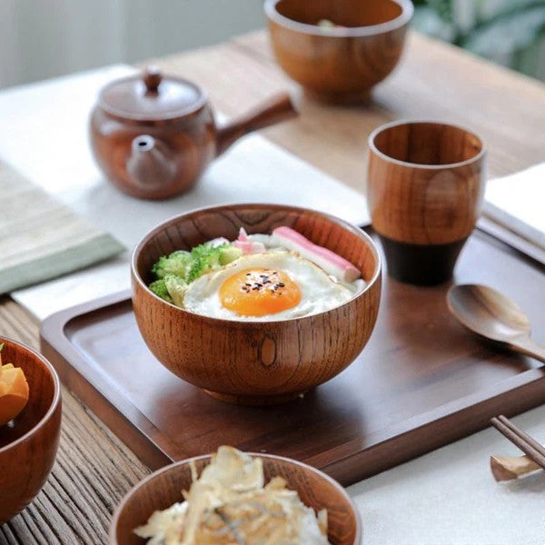 Bol japonais en bois naturel